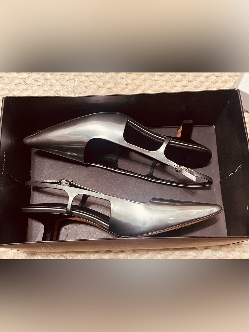 Brand New Vince Silver Slingback Shoes - Picture 2 of 6